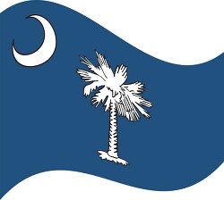 south carolina state flat design waving flag