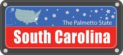 south carolina state license plate with nickname clipart
