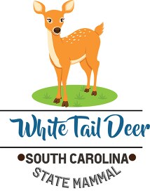south carolina state mammal white tail deer clipart animal