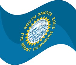 south dakota fstate flat design waving flag