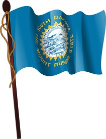 south dakota state flag on a flagpole