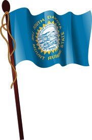 south dakota state flag on flagpole