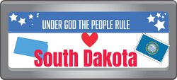 south dakota state license plate with motto clipart
