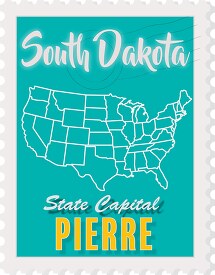 south dakota state map stamp clipart