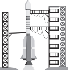 space rocket on launch pad astronomy educational clip art graphi