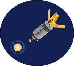 spacecraft flying towards the moon clipart