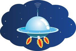 spacecraft ufo in the sky clipart