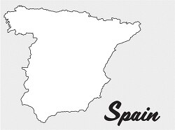 spain country map black white clipart
