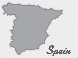 spain country map gray clipart