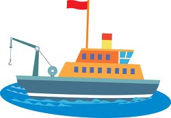 sport fishing boat clipart