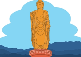 Spring Temple of Buddha China Asia Clipart