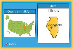 springfield illinois state us map with capital