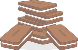 square chocolate cookie wafers cream in center clipart 0712
