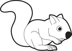 squirrel cartoon style black outline clipart