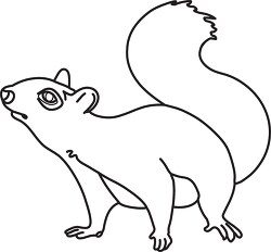 squirrel_looking for food black outline clipart