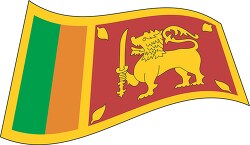 Sri Lanka flag flat design wavy clipart