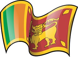 Sri Lanka wavy country flag clipart