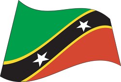 St Kitts Nevis flag flat design wavy clipart