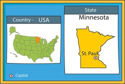 st paul minnesota state us map with capital