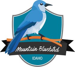 state bird of idaho mountain bluebird clipart