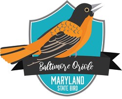 state bird of maryland baltimore oriole vector clipart