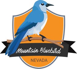 state bird of Nevada mountain bluebird clipart