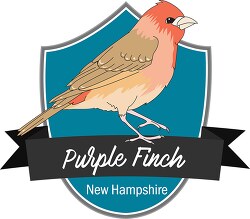 state bird of new hampshire the purple finch clipart