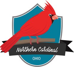state bird of ohio the northern cardinal clipart