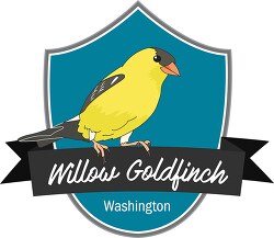 state bird of washington willow goldfinch clipart