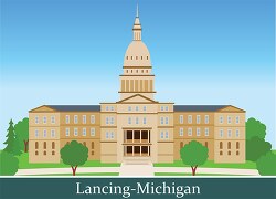state capitol building lansing michigan clipart