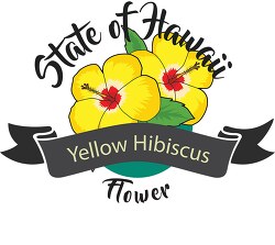 state flower of hawaii yellow hibiscus clipart image