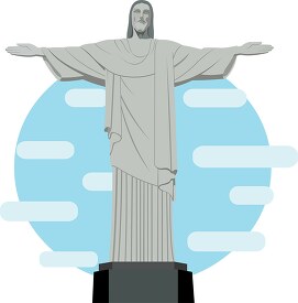 statue of christ redeemer statue rio de janeiro clipart