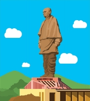 statue of unity gujarat india clipart