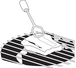 steak on a grill barbecue outline clipart
