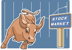 stock market bull clipart