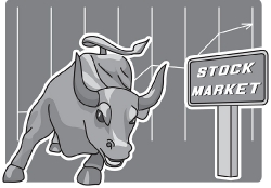 stock market bull gray 02