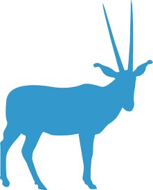 blue silhouette antelope animal clipart