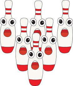 cartoon style bowling pins