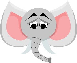 cartoonstyle flat design elephant looking scared clipart
