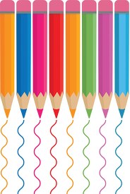 colorful drawing pencils showing color in lines