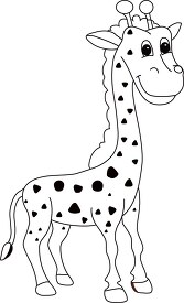 giraffe animal character outline clipart