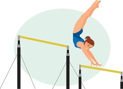 girl athlete on uneven bars gymnastics clipart 2