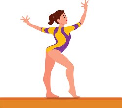 girl pose on balance beam gymnastics clipart