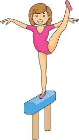 girl standing on balance beam gymnastics