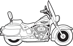 hardley davidson motorcycle black outline clipart