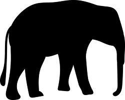 large elephant black silhouette vector