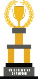 Large Weightlifting Championship Trophy Clipart