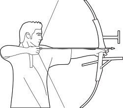 male archery bowman black white outline clipart