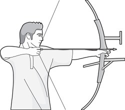 male archery bowman gray  clipart image