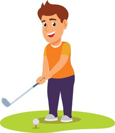 man playing golf sports clipart
